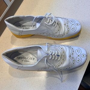 Sesto Golf By Sherry White & Yellow bottoms Golf shoes